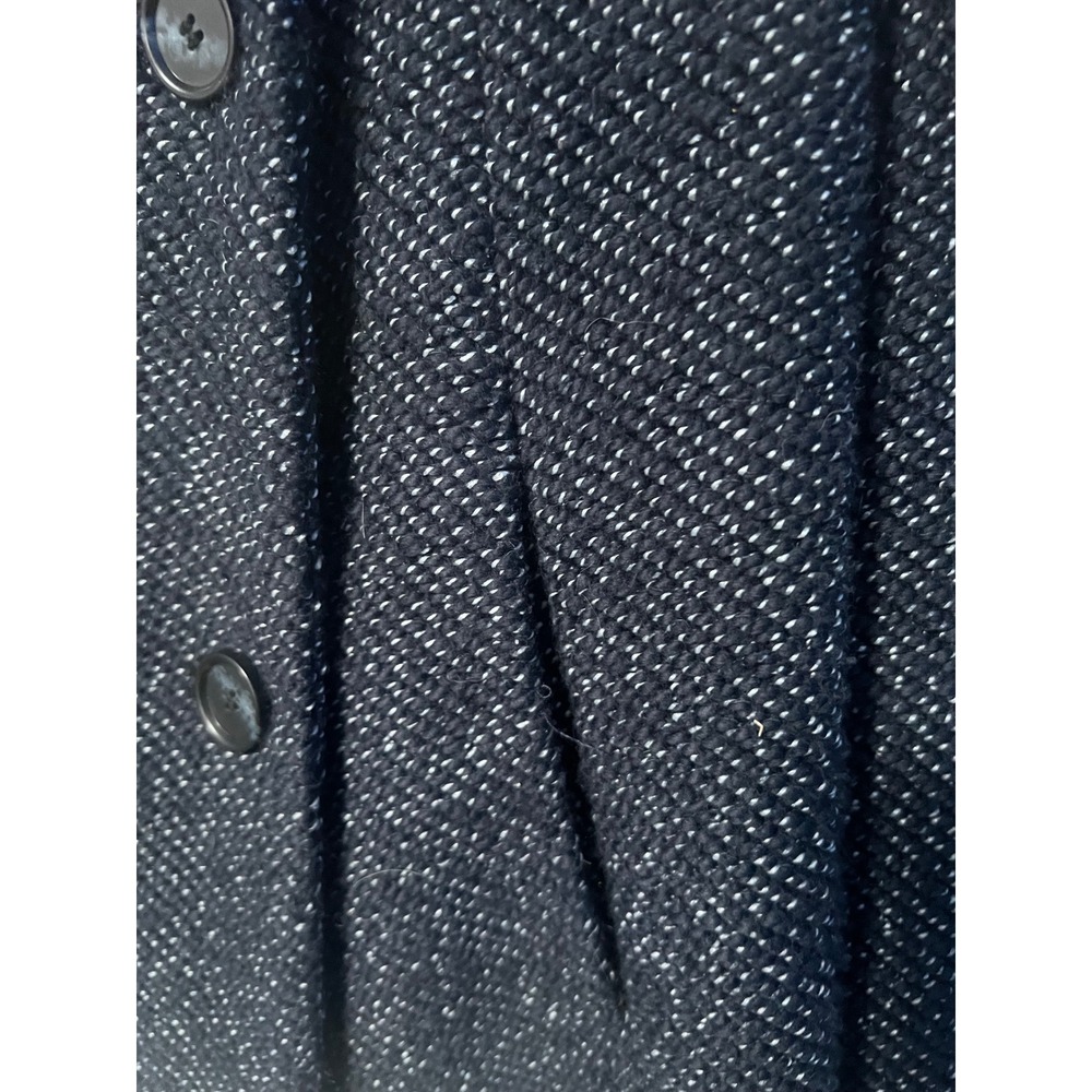 LOFT Cropped Pea Coat Womens M Navy Blue Textured Knit - Picture 5 of 8